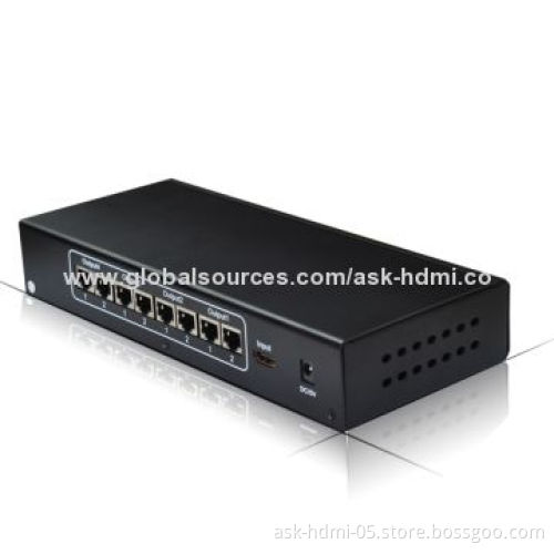 HDMI 1 x 4 Splitter with 4-pair Dual Cat6 Cable-out, 5V DC/2A Power Supply